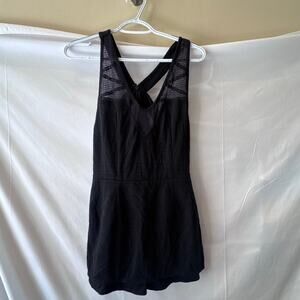 Free People soft cotton shirts romper navy with details size small euc